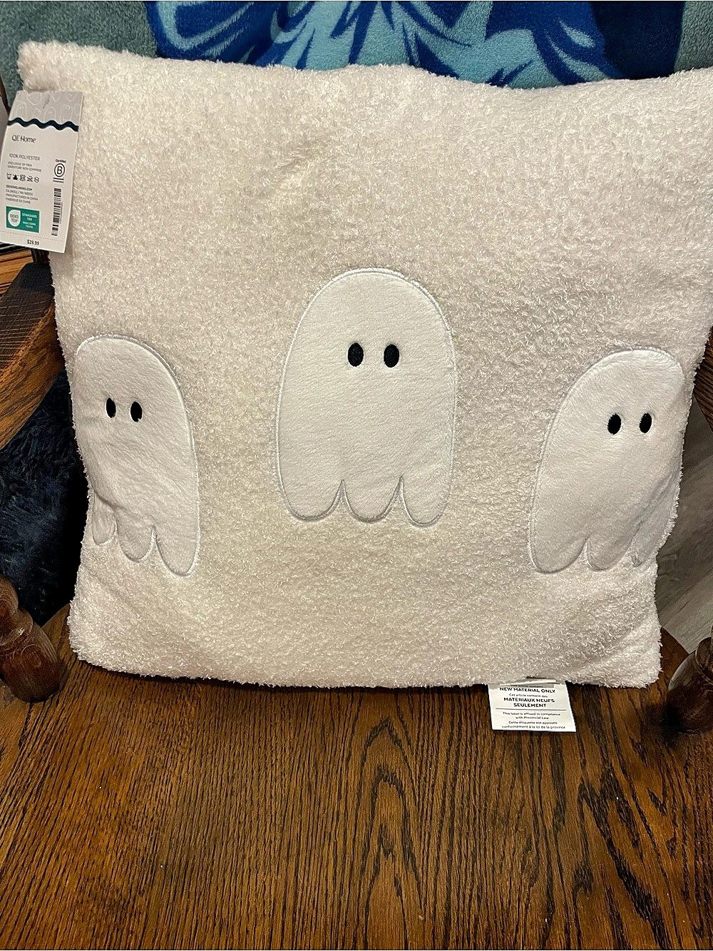 QE Home Ghost Accent Pillow White